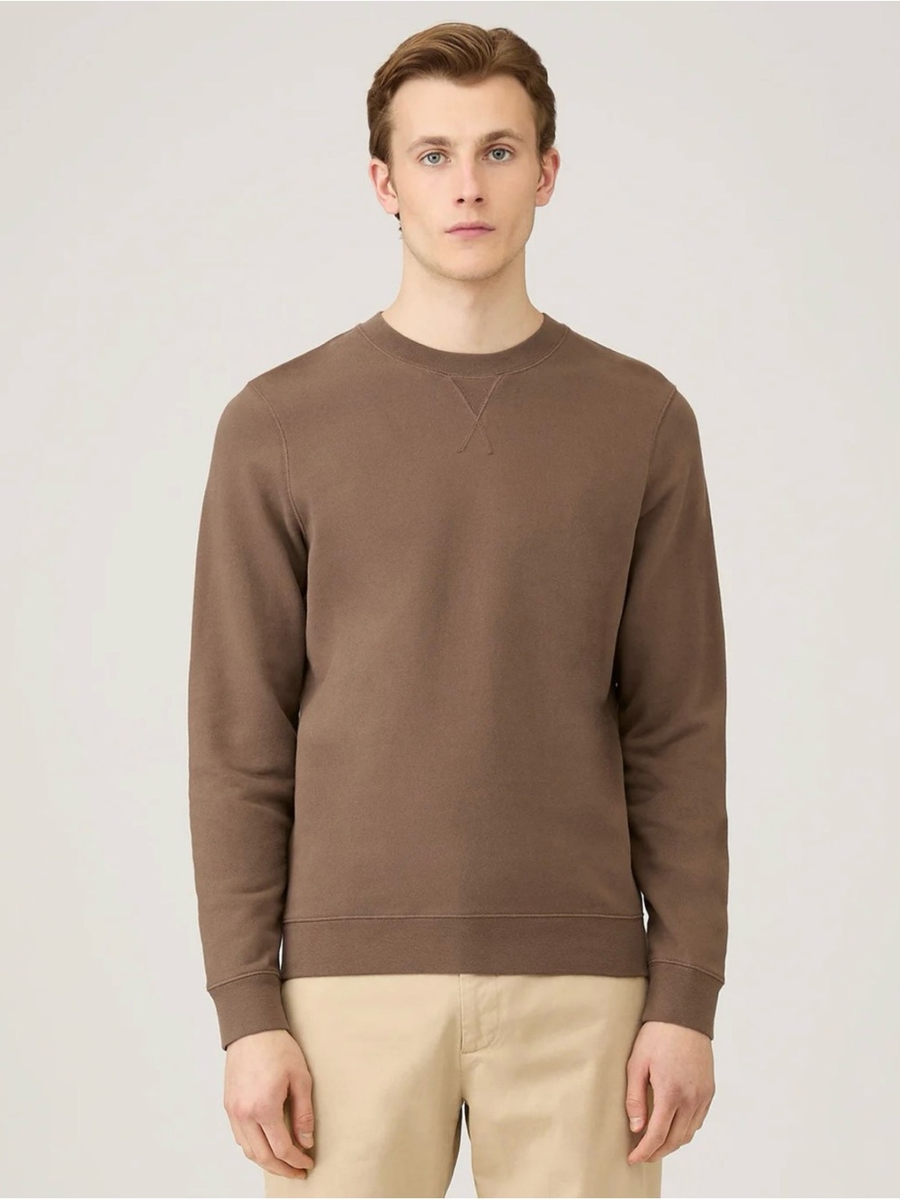 Men's Brown Crewneck Sweater - Classic Casual Knit